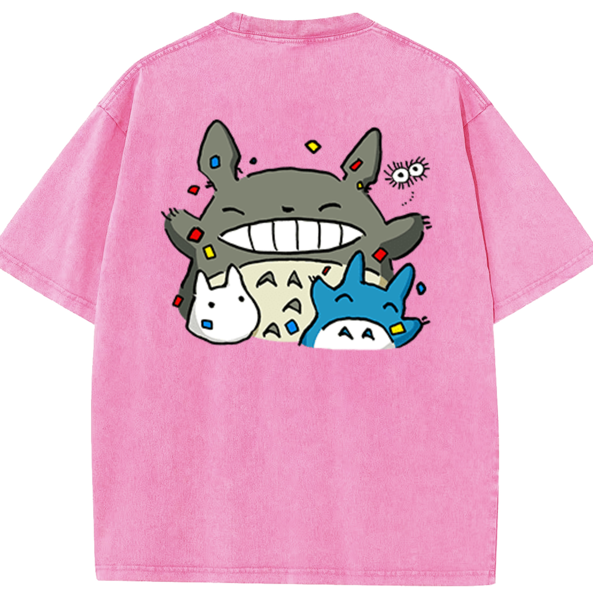 （画像用） となりのトトロ 草壁メイ 草壁サツキ My Neighbor Totoro Satsuki Kusakabe Mei Kusakabe 綿100% ヴィンテージ風 半袖Tシャツ（背面プリント）